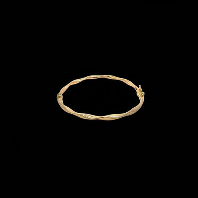 Tapper's Estate Collection | 14K Yellow Gold Twisted Hinged Bangle Bracelet