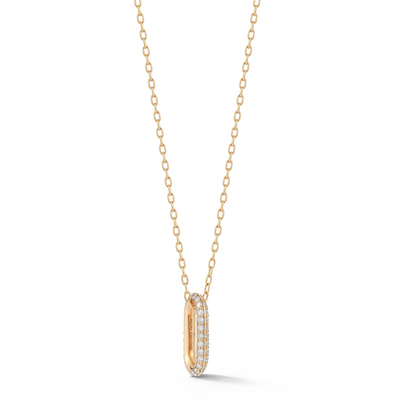 Saxon 18K Gold All Diamond Pave Link Necklace, 1.31cttw