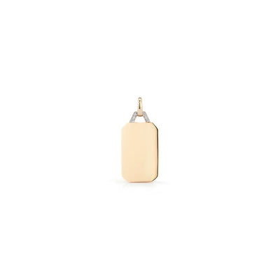 Dora Engravable Rectangular Tablet Diamond Charm in 18K Rose Gold