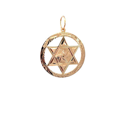 Tapper's Estate Collection | 14K Rose Gold Star Of David Pendant With Engraving, 34.5MM