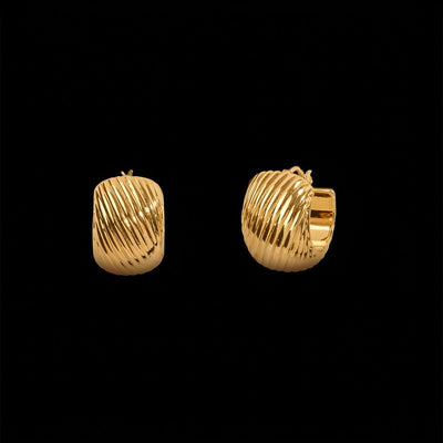 Tapper's Estate Collection | 14K Yellow Gold Chunky Textured Hoop Earrings