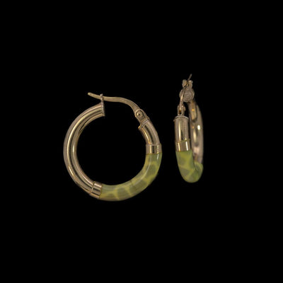 Tapper's Estate Collection | 18K Yellow Gold Giraffe Enamel Hoop Earrings