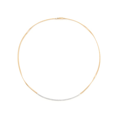 Marrakech Diamond Coil Necklace in 18K White & Yellow Gold