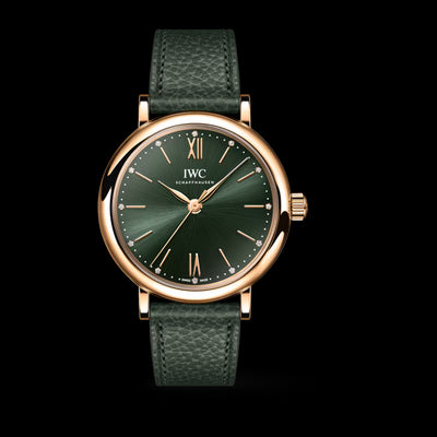 Portofino 18K Rose Gold, Green Dial Watch | 34MM | IW357415