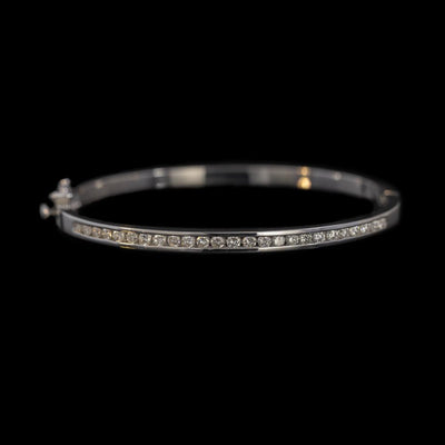 Tapper's Estate Collection | 14K White Gold Diamond Bangle Bracelet, 0.75cttw