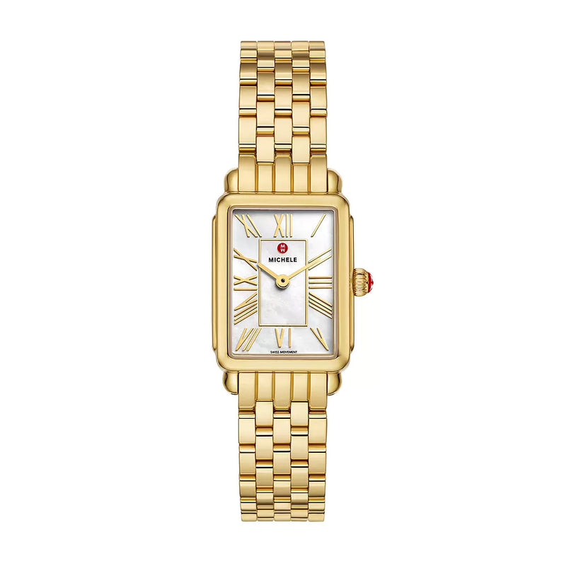 Deco Park 18K Yellow Gold-Plated Mother of Pearl Dial Watch  display picture 1