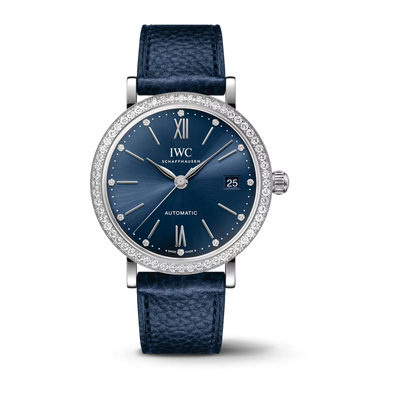 Portofino Stainless Steel Diamond Bezel, Blue Dial Watch | 37MM | IW658602