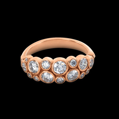 Estate Alex Sepkus | 18K Rose Gold Bezel-Set Cluster Diamond Band, 0.95cttw