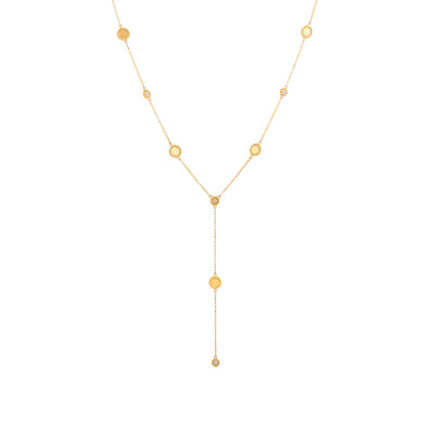 18K Gold Yellow Gold 0.20CTTW Diamond Multi Station NECKLACE