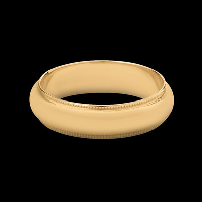 Tapper's Estate Collection | 14K Yellow Gold Half Round Milgrain Wedding Band