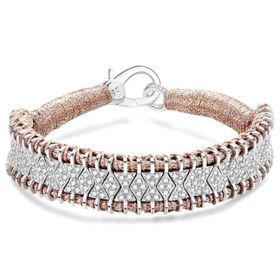 Diamond Rose Gold Thread Bracelet in Sterling Silver, 2.34cttw