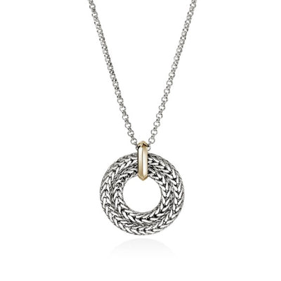 Icon Link Pendant Necklace in 14K Sterling Silver & Yellow Gold