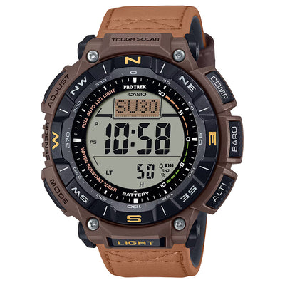 G-SHOCK PRO TREK PRG-340 Series Brown Strap Watch | 54.7MM | PRG340L-5