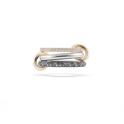 Scorpio Gray Diamond Triple-Band Ring in Sterling Silver & 18k Yellow Gold, 1.70cttw