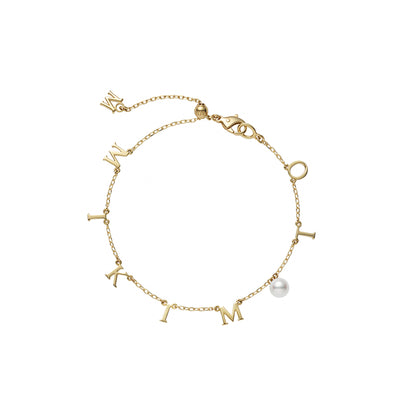 Akoya Cultured Pearl Charm Bracelet in 18K Yellow Gold