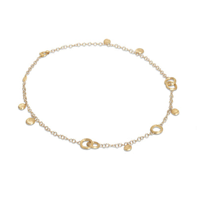 Jaipur Link and Flat Disc Charm Necklace in 18K Yellow Gold