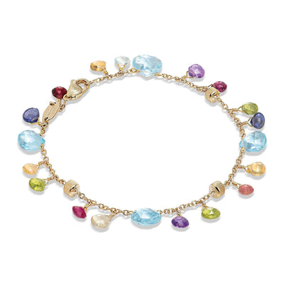 Paradise Single-Strand Gemstone Bracelet, Topaz Accents in 18K Yellow Gold