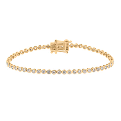 Eternity Diamond Bezel Bracelet in 14K Yellow Gold, 1.02 cttw