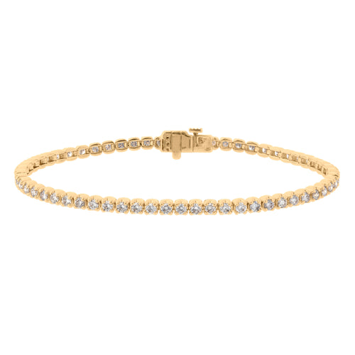 Diamond Eternity Bracelet in 14K Yellow Gold, 3.00 cttw