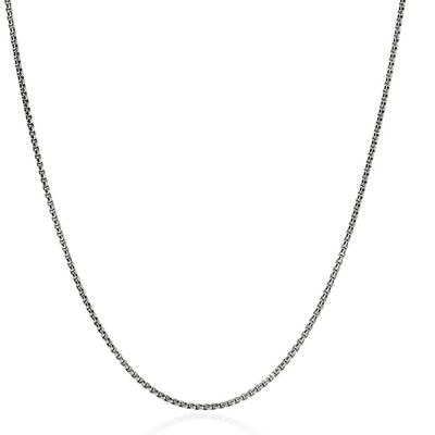 Box Chain Necklace in Sterling Silver, 20 Inches