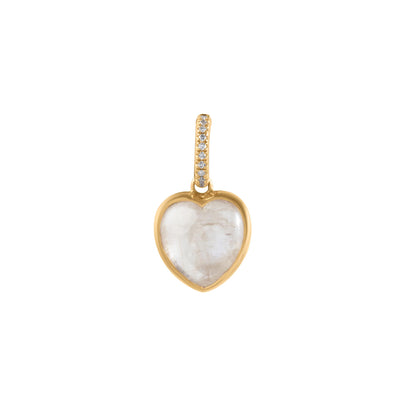 Diamond & Moonstone Charm in 14K Yellow Gold, 2.81cttw