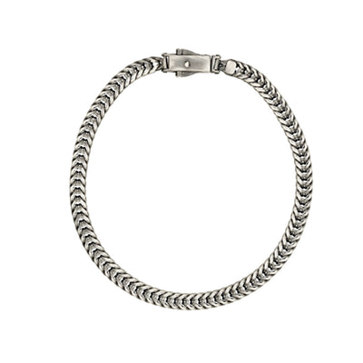 Men's Foxtail Chain Bracelet in Sterling Silver
