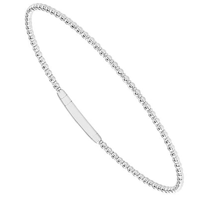 Titanium Tracer Flexi Bangle Bracelet in 14K White Gold