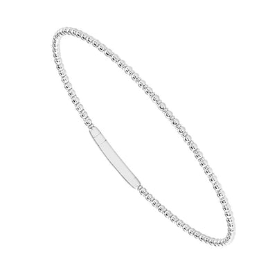 Titanium Tracer Flexi Bangle Bracelet in 14K White Gold