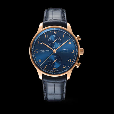 Portugieser Chronograph 18K Rose Gold, Blue Dial Watch | 41MM | IW371614