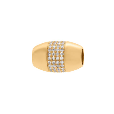 Diamond Barrel Rondelle Charm in 14K Yellow Gold, 0.22cttw