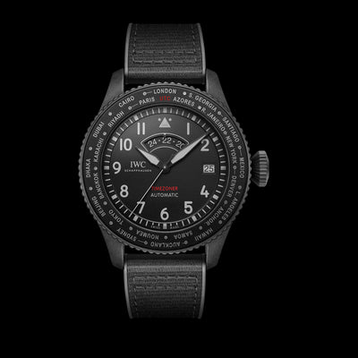 Pilot Timezoner TOP GUN Ceratanium Black Dial Watch | 46MM | IW395505