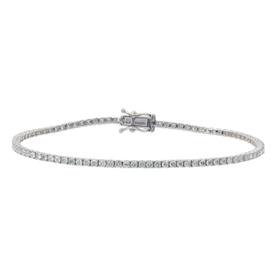 Diamond 4-Prong Eternity Bracelet in 14K White Gold, 1.96cttw