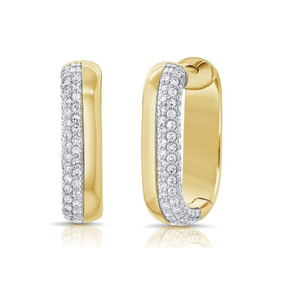 Pavé Diamond Hoop Earrings in 14K Yellow Gold, 0.40cttw