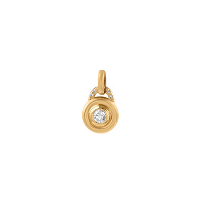 Bezel-Set Diamond Circle Charm Pendant in 14K Yellow Gold, 0.12cttw