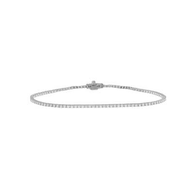 Round Diamond Eternity Bracelet in 14K White Gold, 0.92cttw
