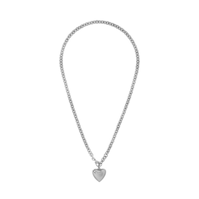 The Mini Puffy Heart Necklace in Gold Tone