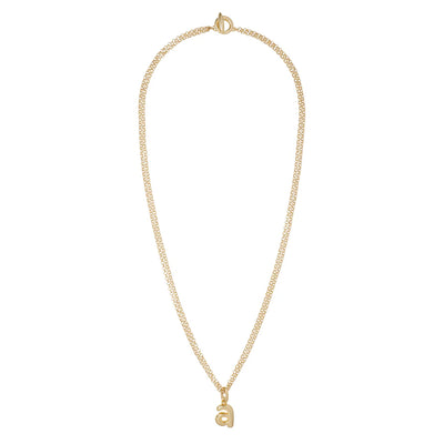 The Puffy Initial "A" Necklace in Gold Tone