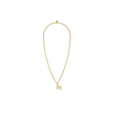 The Puffy Initial "M" Necklace in Gold Tone