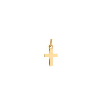 Small Polished Cross Pendant in 14K Yellow Gold