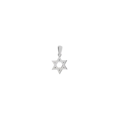 Small Polished Star of David Charm Pendant in 14K White Gold