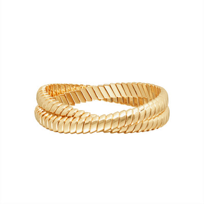 The Double Cobra Bracelet in Gold Tone