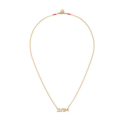 The ILYSM Pendant Necklace in Gold Tone