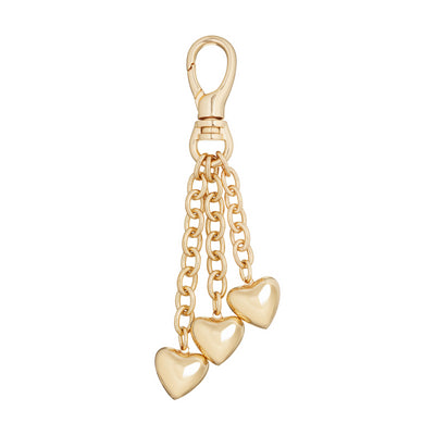 The Mini Puffy Heart Bag Charm in Gold Tone