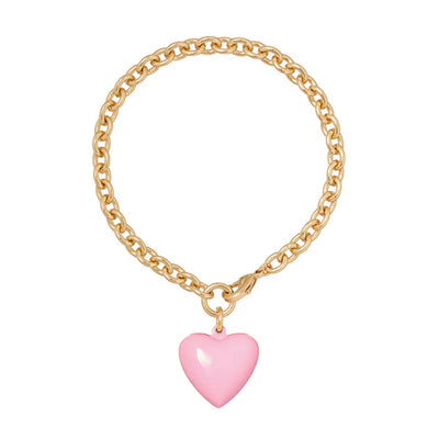 The Mini Pink Puffy Heart Bracelet
