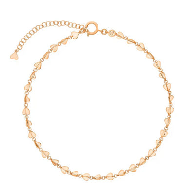 Wings of Love Heart Link Chain Necklace Short in 18K Rose Gold