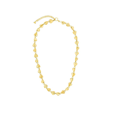 Wings of Love Heart Link Chain Necklace Medium in 18K Yellow Gold