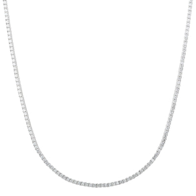 Diamond 4-Prong Eternity Necklace in 14K White Gold, 5.35cttw