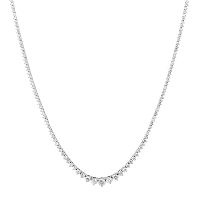 Graduated Diamond Eternity Necklace in 14K White Gold, 5.18cttw
