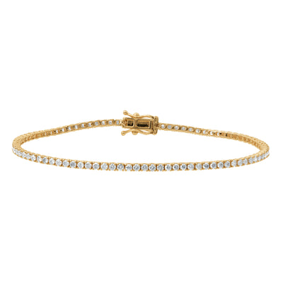 Diamond 4-Prong Eternity Bracelet in 14K Yellow Gold, 1.96cttw