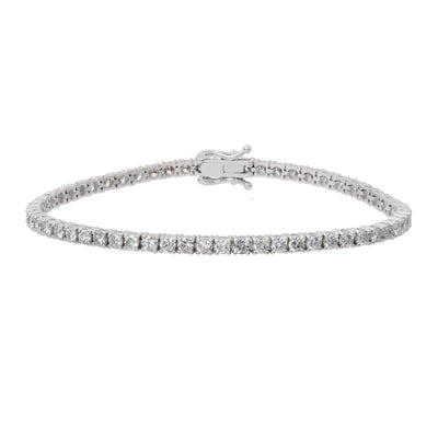 Diamond 4-Prong Eternity Bracelet in 14K White Gold, 4.42cttw